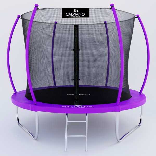 Батут пружинный с защитной сеткой Calviano 252 см - 8ft INSIDE master purple
