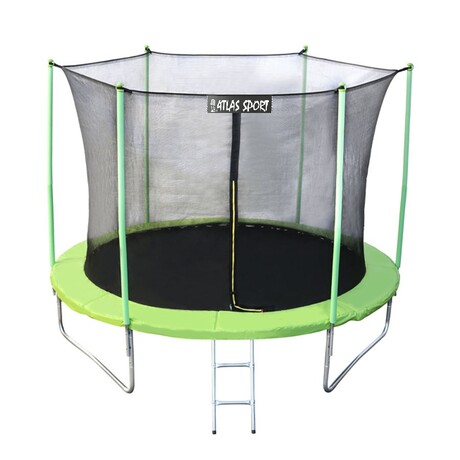 Батут Atlas Sport 312 см (внутренняя сетка и лестница) GREEN